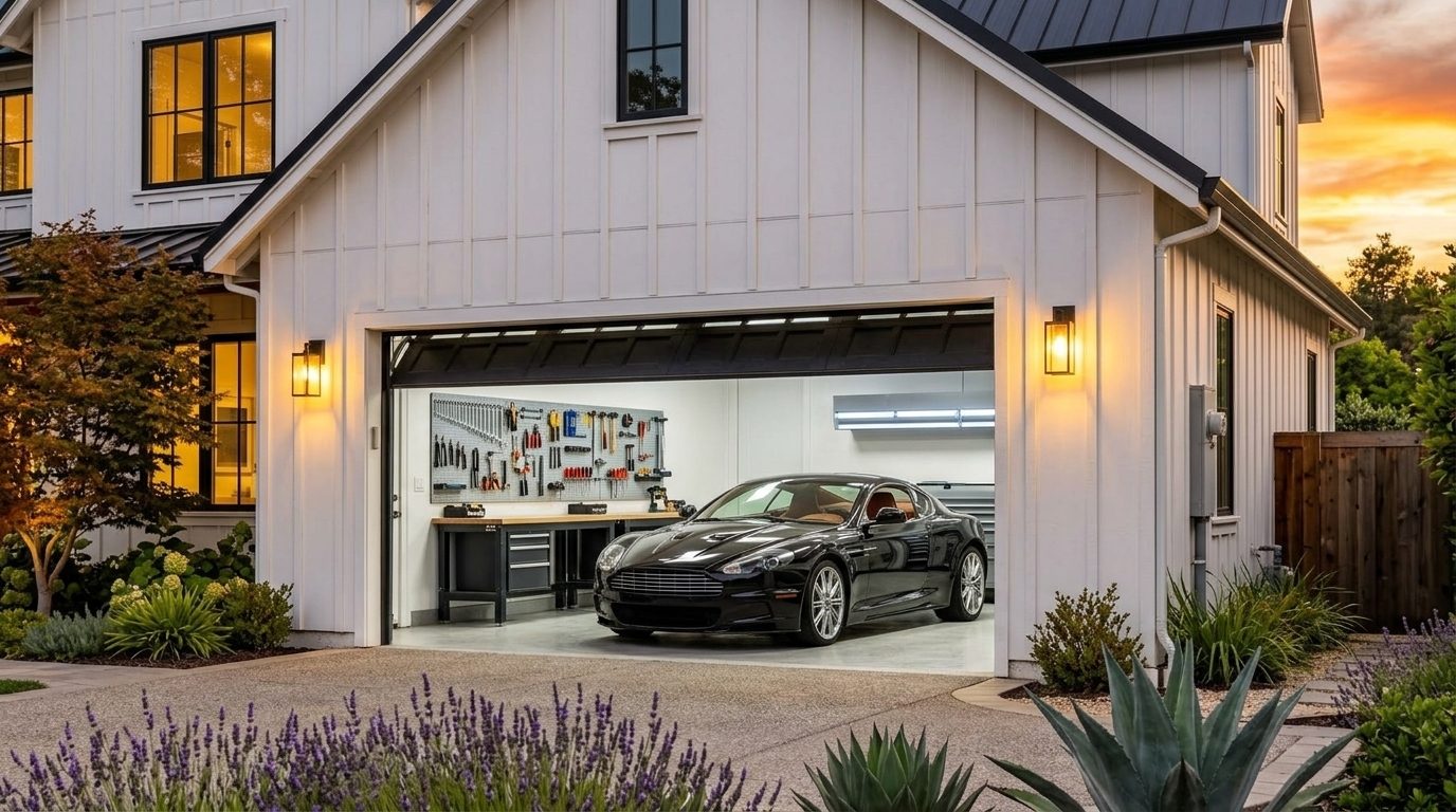 Wise Garage Door Repairs Garage Door Gliding Open Revealing Warm Illuminated Interior